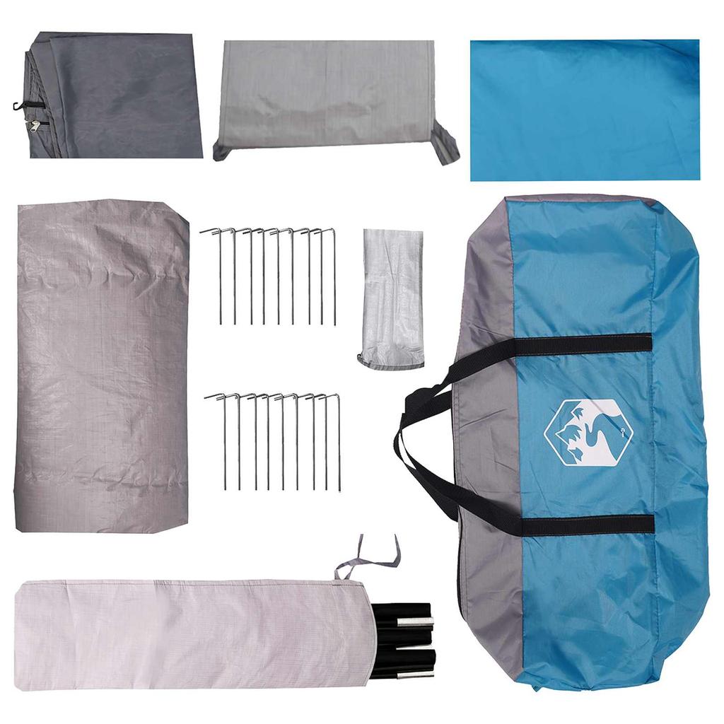 Tunnel Tent with Roof Blue 10 Person Polyester and Steel