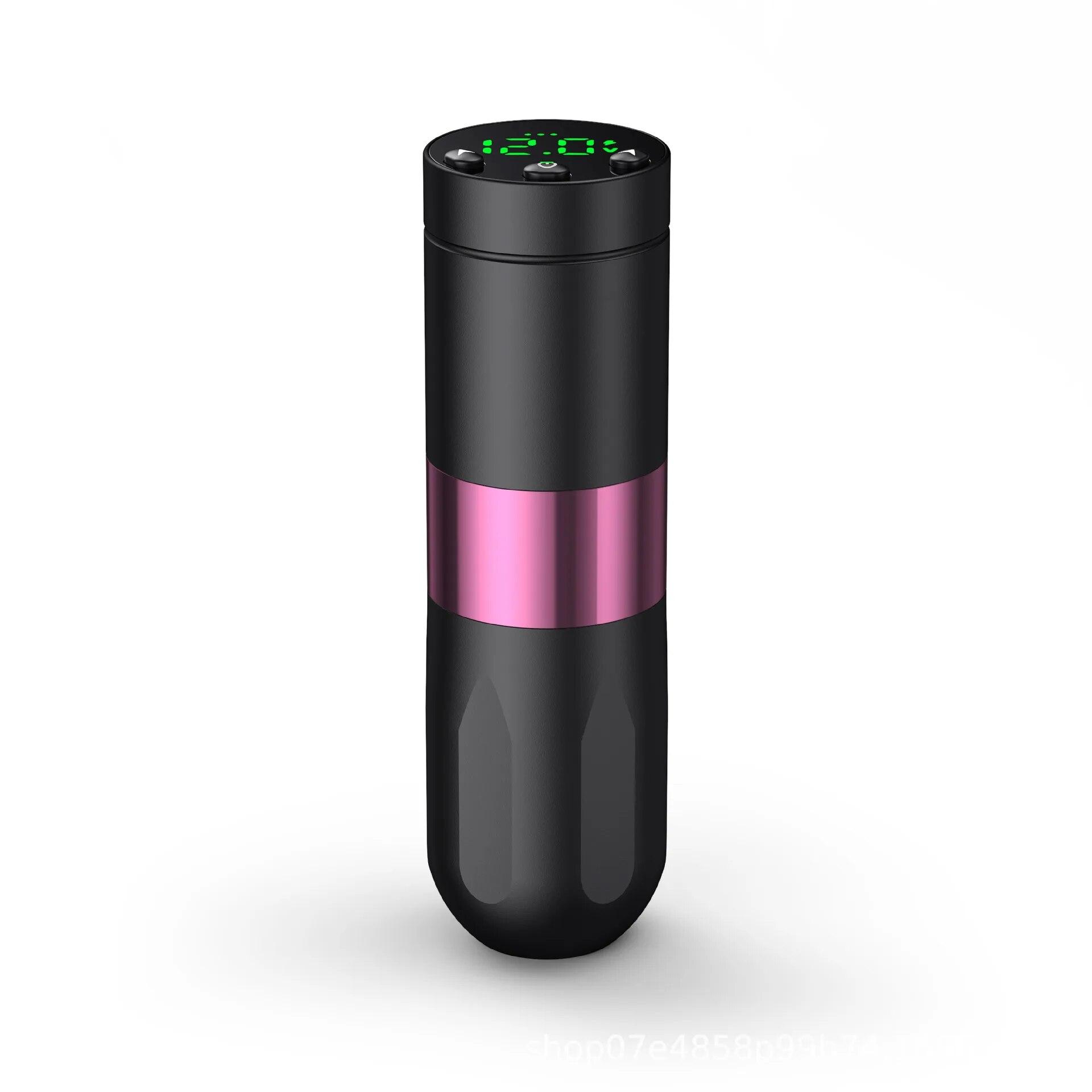 

Беспроводная тату-машинка со светодиодным цифровым дисплеем, аккумулятор 1500 мАч, картридж для тату-ручки, инструменты для перманентного макияжа розовый