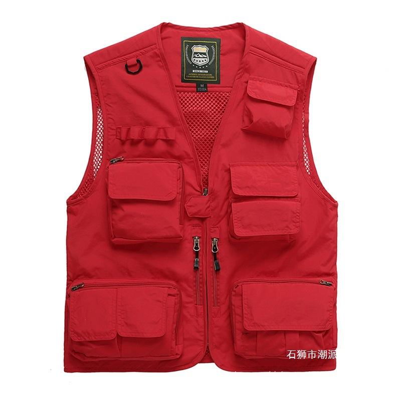 Spring and Autumn Men's Leisure Outdoor Unloadable Multifunctional Reporter Travel Photography Mesh Quick-drying Fishing Vest Men