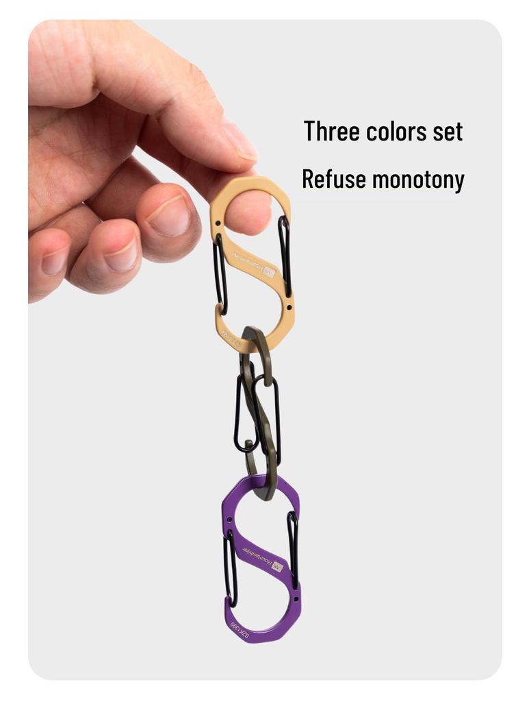 S-shaped Stainless Steel Tactical Carabiner Keychain for Camping and Climbing