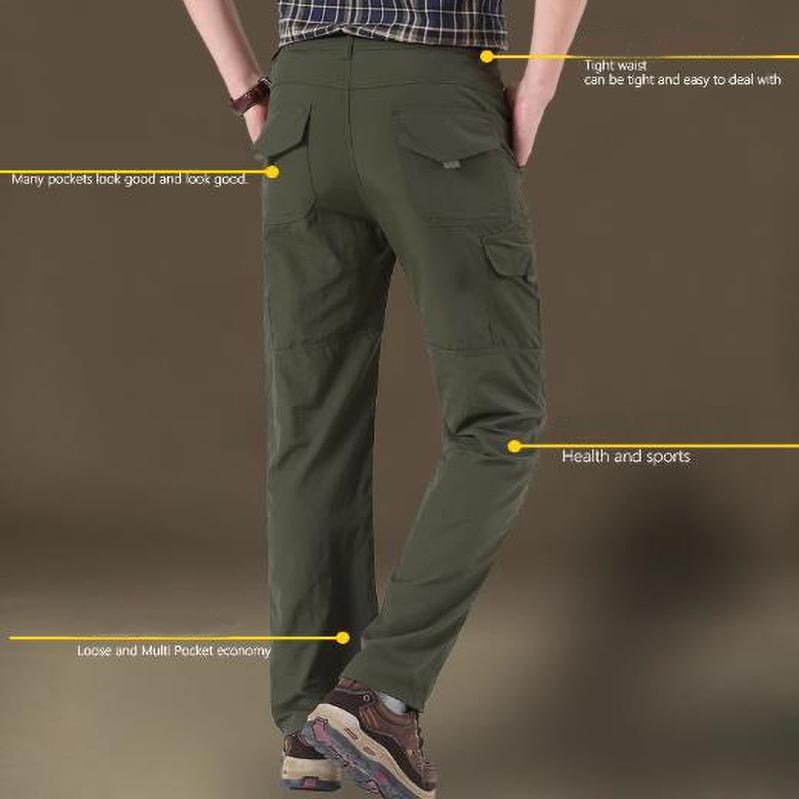 Outdoor Work Pants Men Winter Casual Cargo Trousers Waterproof Fleece Lined Pant Elastic Hiking Traveling Workwear