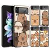 Funny Capybara Cartoon Animal Phone Case For Samsung Galaxy Z Flip 7 6 5 4 3 5G Cover ZFlip7 ZFlip6 ZFlip4 ZFlip5 ZFlip3 Coque F