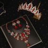 Luxury Bridal Jewelry Sets Shiny Rhinestone Bridal Crown Durable Crystal Headdress  Queen
