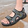 Summer new men's beach sandals breathable leather large size shoes men's soft sole soft leather wear-resistant non-slip youth sandals