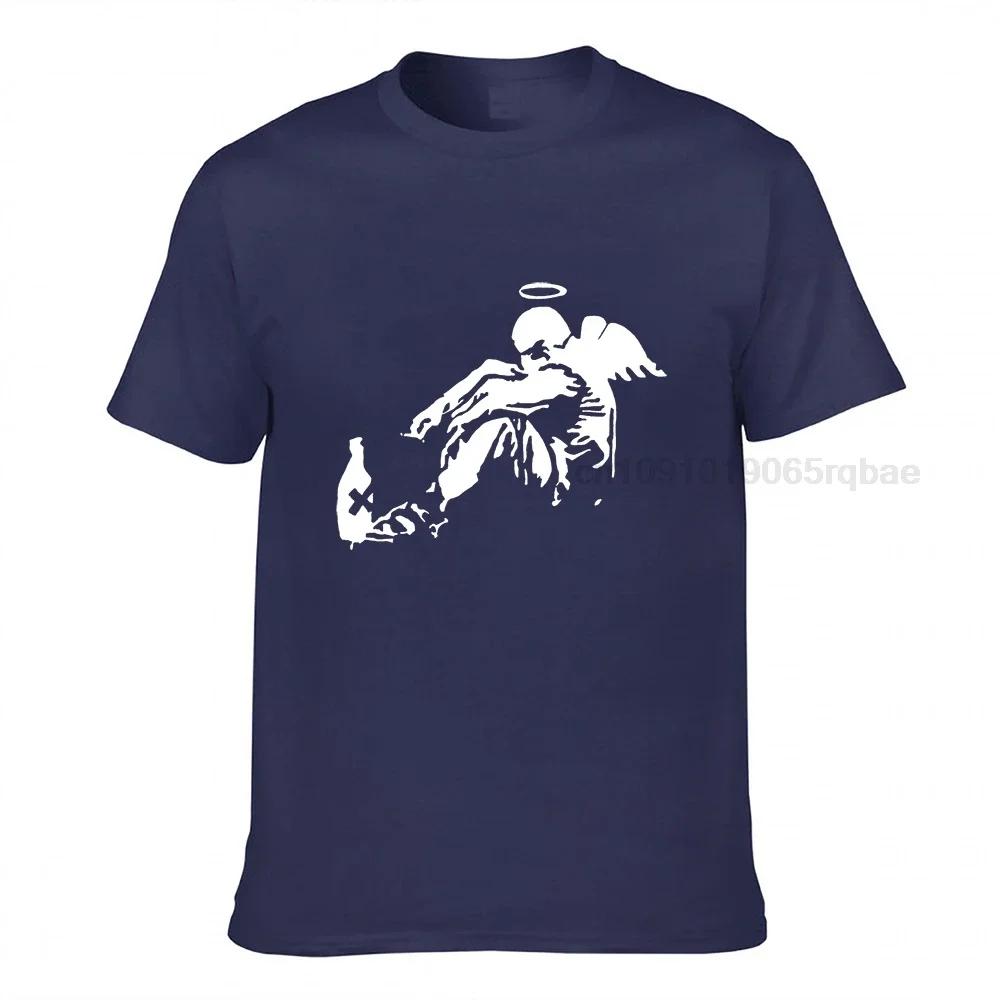 Banksy Fallen Angel T Shirt Unisex Cotton Oversized T Shirts Street Graffiti Popular Tee Graphic Tshirts Emo Unisex