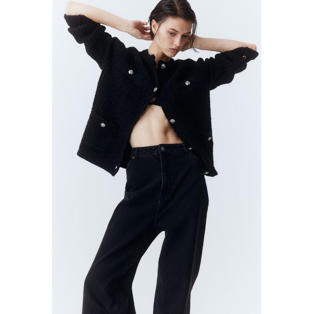 

Кардиган фактурной вязки HM черный