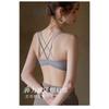 Women Front Closure Cross Back Wirefree Push Up Bra  Seamless Bralette