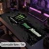 Velká podložka pod myš Monster Energy Vlastní jméno Text Personalizovaná podložka na stůl Protiskluzová herní podložka
