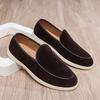 Fashion Men's Classic British Style Loafers Moccasins Men Casual Shoes Suede Leather Mens Light Comfortable Driving Flats