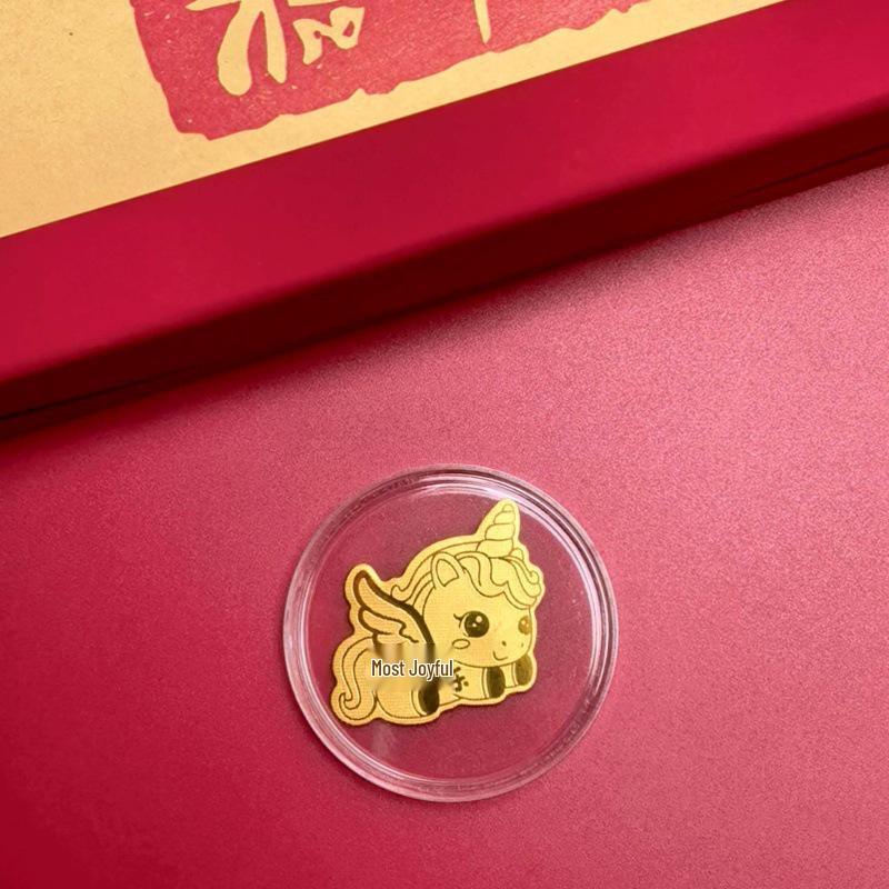 999 Pure Gold Year of the Horse Sticker - New Year Mobile Accessory for Prosperity and Good Fortune Gift