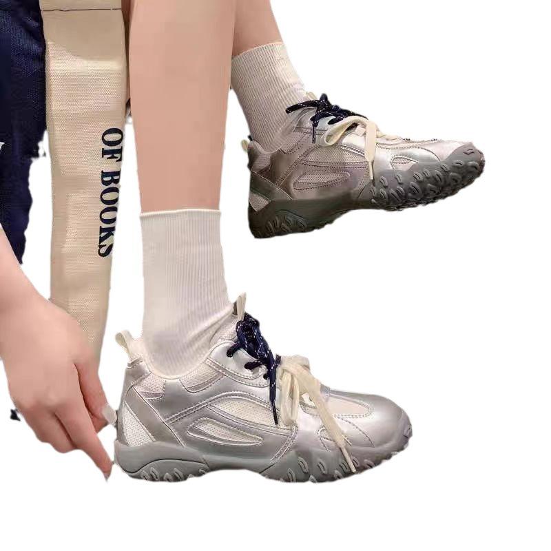 Retro mailman German training soft leather thick sole inner height increase casual shoes women's 2025 summer new mesh breathable sports shoes