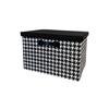 Stylish Houndstooth Pattern Foldable Storage Container Fabric Foldable Box for Space Organization In Vehicle Homes