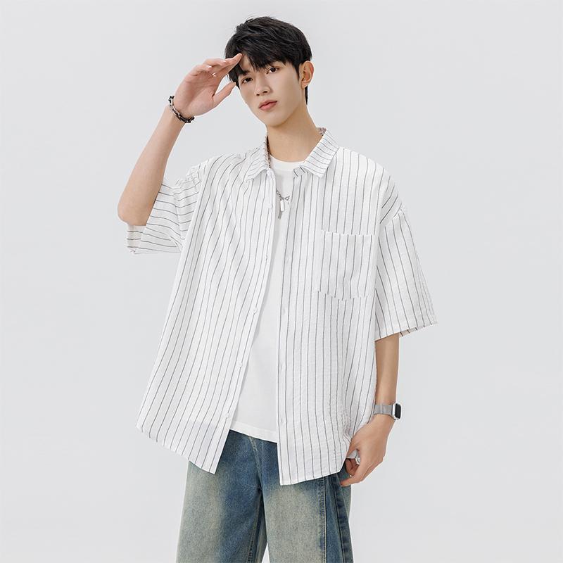Short Sleeved Shirt Men's Summer Thin Casual Versatile Casual Half Sleeved Lapel Shirt