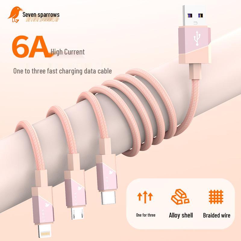 Fast Charging 3-in-1 Braided Cable for Apple Devices