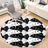 1pc Fish School Office Round Area Rug, Indoor Mat Suitable ForOffice, Under Office Chairs Bedroom Living Room Home Decor, Room Deco t280