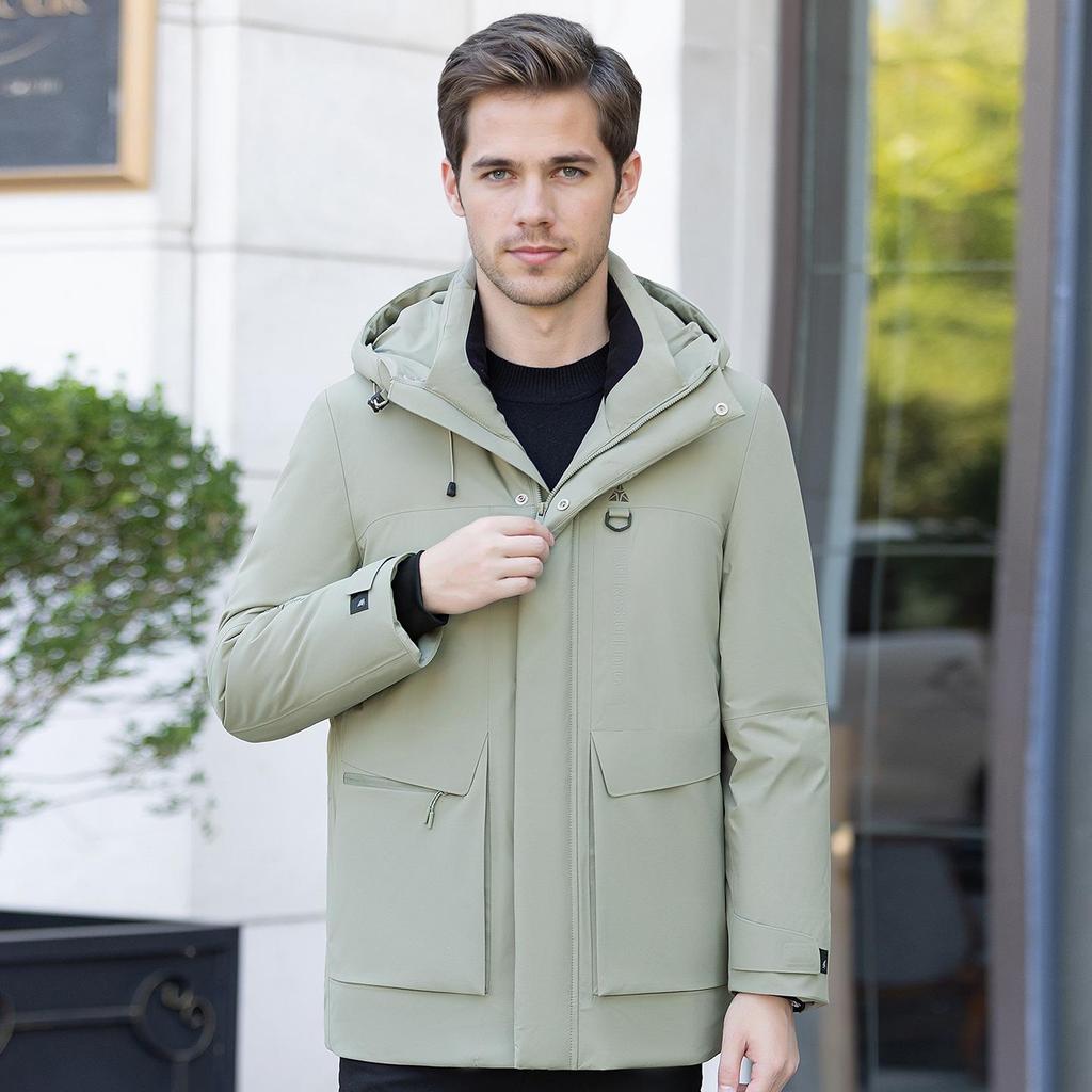 Men's Hooded Winter Down Jacket - Versatile, Thick, and Warm