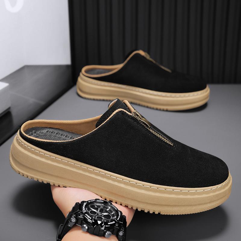 Fashion New Arrival Men's Slippers Outdoor Soft Muller Shoes Non-Slip Sole Half Drag Comfortable Male Walking Shoes Casual Lazy Flats