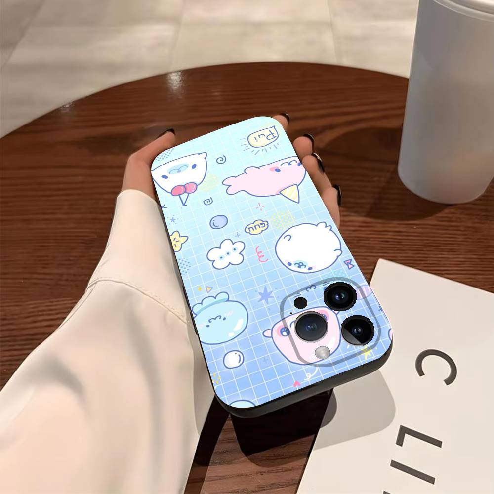 Cute M-Mamegoma Seal Phone Case For iPhone 17,16,15,14,13,12,11,Pro,X,Xs,MAX,Plus TPU Soft To Skin-friendly Cover