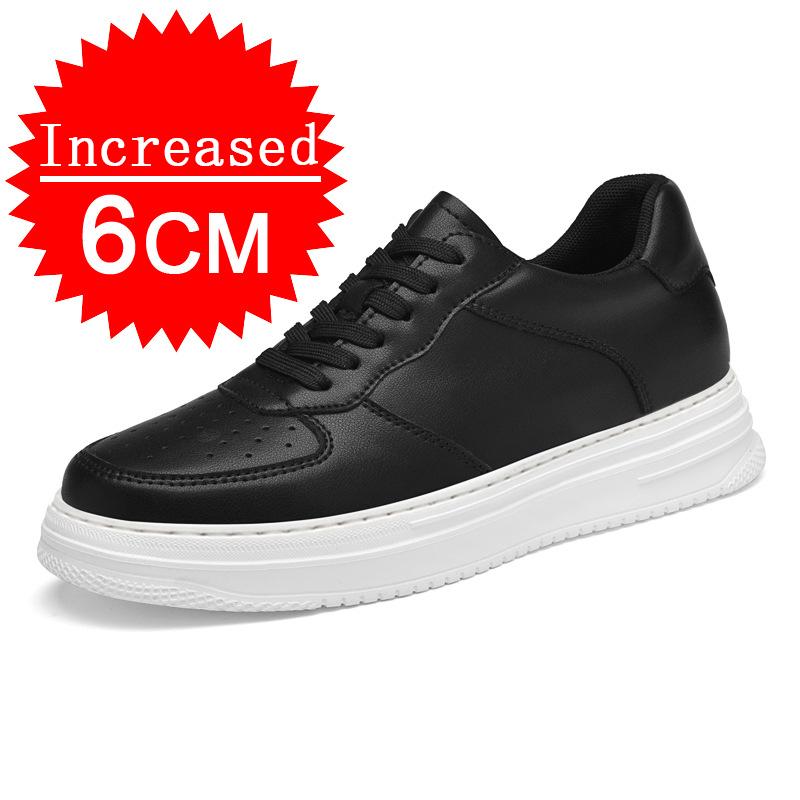 Herren Echtleder Erhöhungsschuhe Versteckte Absätze Bequem Atmungsaktiv Höhenerhöhende Schuhe 4/6/8CM Lässige Sneaker Größe 36-44