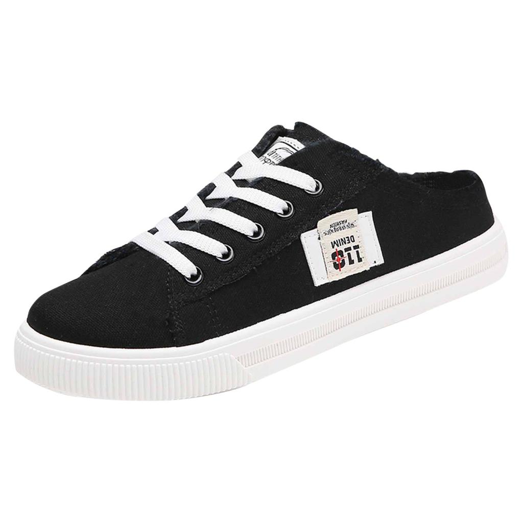 Women's Canvas Sports Shoes, Flat Bottomed Lazy Shoes, One Foot Kick