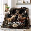 Elk In The Countryside Customize Your Name Blanket Warm Comfortable Soft Blanket For Chair Office Sofa Bed Sofa Office Camping Suitable For Gifting