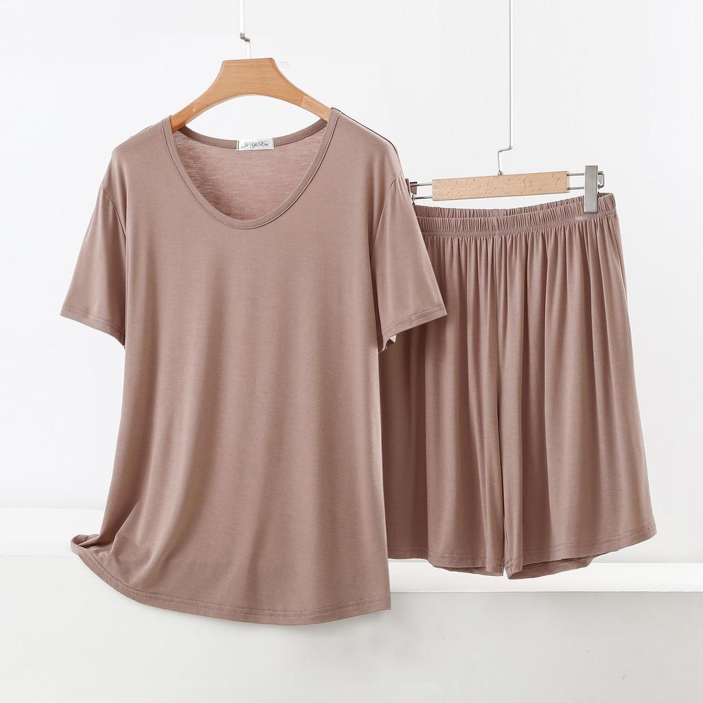 Women's Summer Short-Sleeve Suit: Modal T-Shirt & Slim Shorts Two-Piece Set - Casual, Sporty, Outdoor, or Loungewear