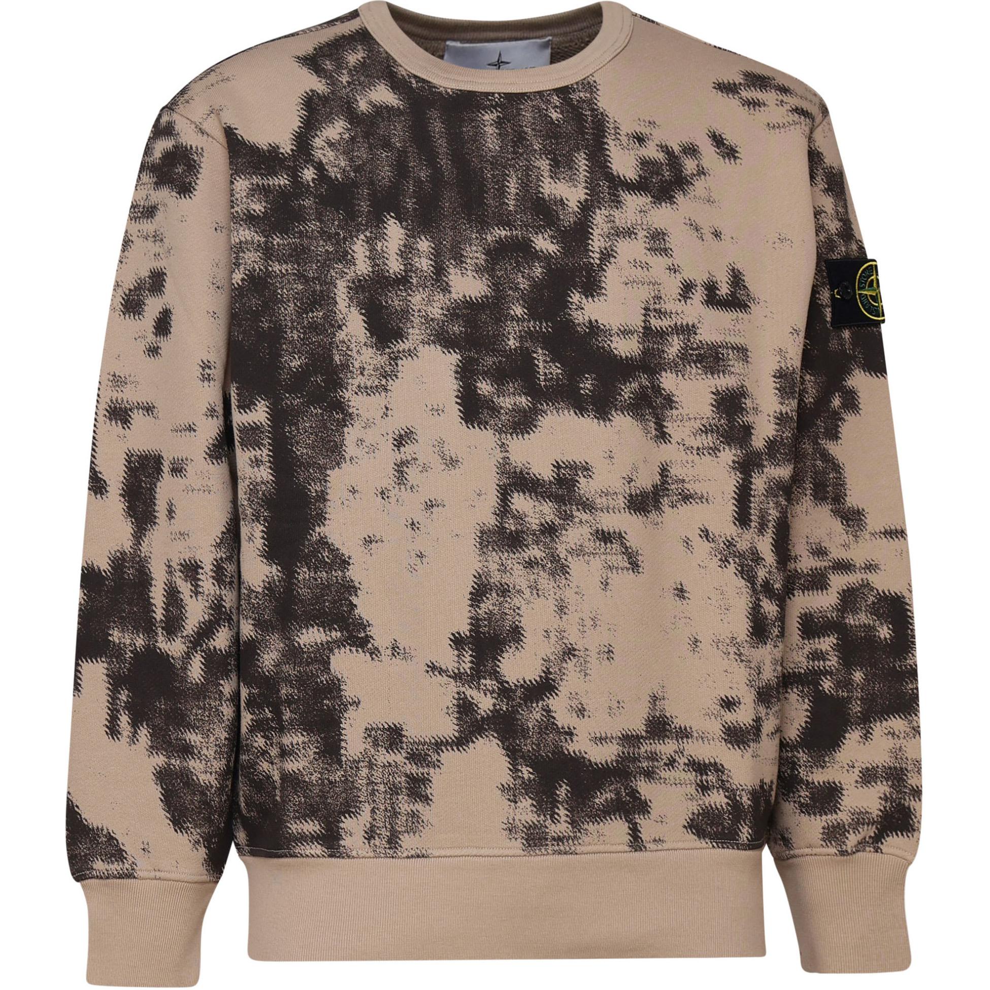 

STONE ISLAND Свитшот мужской с принтом, круглым вырезом и длинными рукавами, коричневый 8115669E3-V0092 XL
