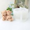3D Marriage Bear Silicone Candle Mold DIY Hug Bear Animals Soap Resin Plaster Mould Craft Gifts Wedding Anniversary Decorations