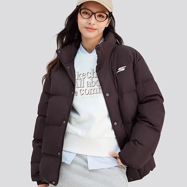 Skechers Waterproof Windproof Oil Stain Resistant Warm Insulated Solid Color Sports Casual Stand Collar Down Jacket Unisex Outerwear P423U038-04AV