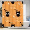 Hocus Pocus Shower Curtain Halloween Decoration Bath Room Decor Black Cat Spiderweb Printed Polyester Water Repellent Curtains F