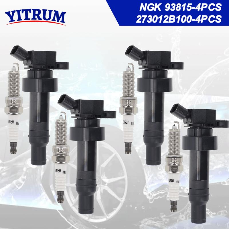 4PCS lgnition Coils + Iridium Spark Plugs For Hyundai Veloster 2012-2017 Hyundai Accent Kia Rio Soul 2012- 273012B100 UF652 4PCS and 4PCS