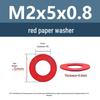 Yigu Red Mica Paper Washer Gasket M2-M20 Flat Washer