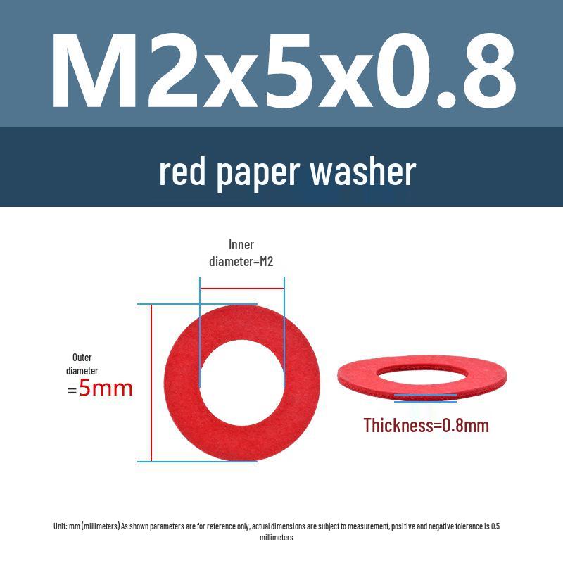 Yigu Red Mica Paper Washer Gasket M2-M20 Flat Washer