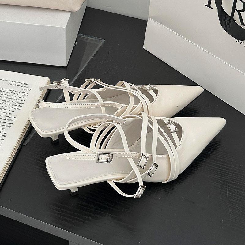 Mode Mode Spitzpumps Niedrige Absatzschuhe Für Damen 2025 Neu Sommer Frühling Weibliches Flaches Schuhwerk Schnalle Damen Absatzschuhe