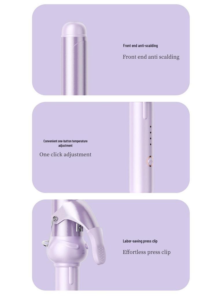 Ceramic Curling Iron for Big Waves & Bangs - Inward/Outward Curls, Hair-Friendly, Lazy Electric Design.