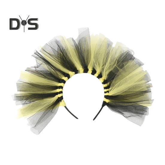 

Блестящая повязка на голову Марди Гра для женщин, карнавальная повязка на голову, аксессуары для костюмов, сетчатая заколка для волос, головной убор для женщин и детей жёлтый