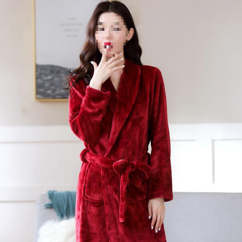 G5Z Couple's Flannel Robe: Thick Coral Fleece Bathrobes for Men & Women
