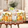 Thanksgiving Table Set Pumpkin Sunflower Tablecloth - Durable Polyester Rectangular Tablecloth With Leaves.