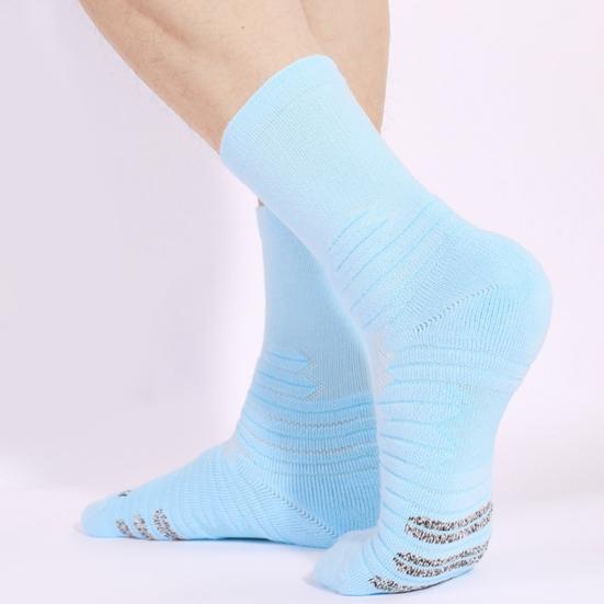 Athletic Crew Socks Stretchy Cushioned Sports Socks Breathable Compression Socks with Non-Slip Soles for Running Basketball Workouts