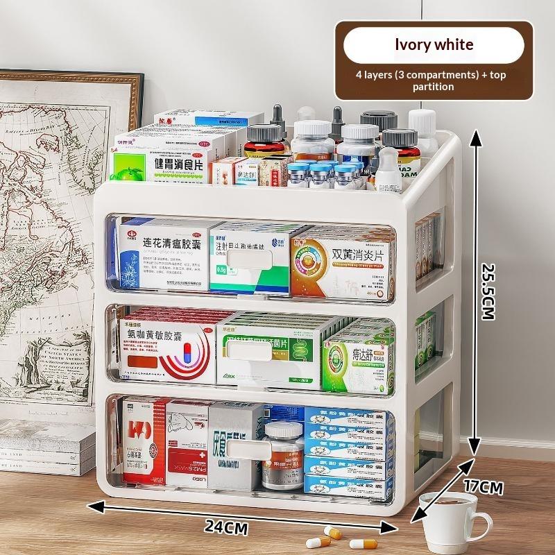 Caja de Almacenamiento de Medicamentos para el Hogar Tipo Cajón de Gran Capacidad Organizador Médico Multicapa para Farmacia Almacenamiento Clasificado