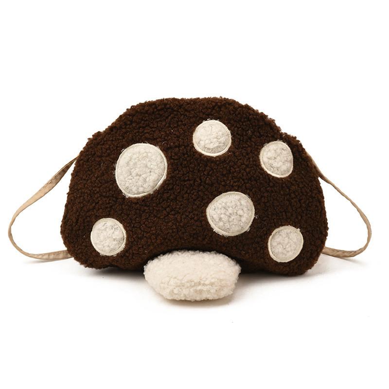 Shape Mushroom Children Plush Single Shoulder Crossbody Bag For Gift School