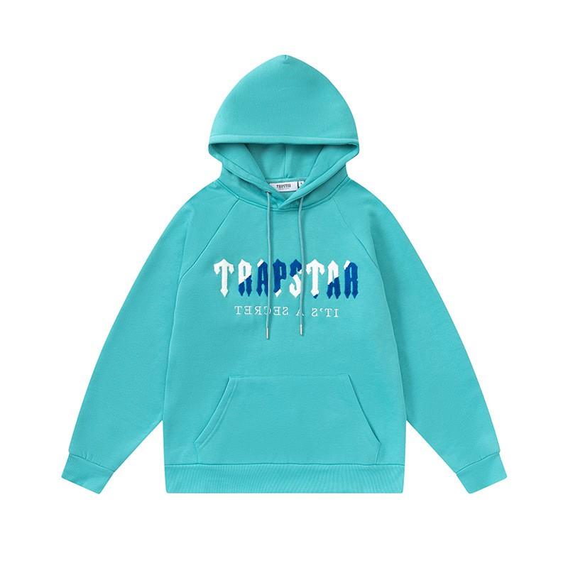 Mens Gradient Letter Tiger Head Embroidered Hoodie Jogger Set Streetwear Winter Outfit