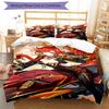 3pcs Genshin Impact Bedding Set Duvet Cover Closure Includes 1 Duvet Cover & 2 Pillowcases, Soft and Comfortable for All Seasons.