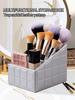 Large-capacity Stepped Makeup Storage Box, Leather Multi-compartment Makeup Brush, Cosmetics Storage Box, Desktop Storage Tool