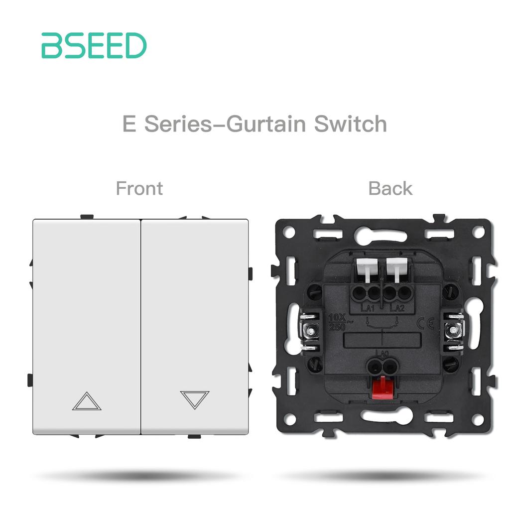 BSEED DIY Button Curtain Switch Module EU Socket With Waterproof Cover Part Large Switch Plastic Frame Combination E Series