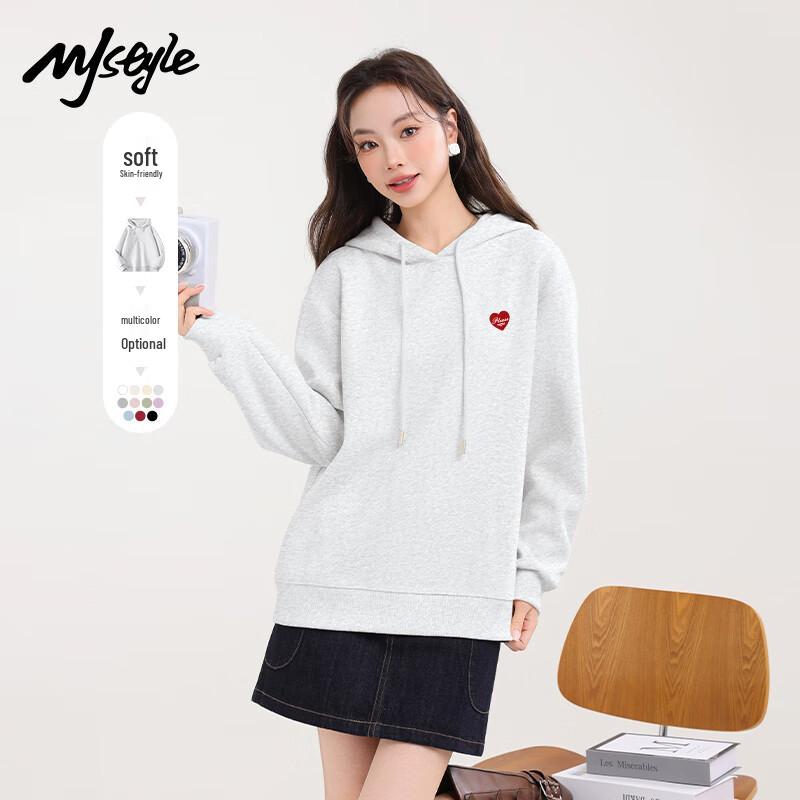 MJ STYLE Women's Milk Silk Relaxed Hooded Sweatshirt