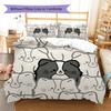 Border Collie Muster Bettwäsche Steppdecke Set Bettbezug Kissenbezug Heimdekoration Geburtstagsgeschenk (1 Bettbezug + 2 Kissenbezüge, ohne Füllung)