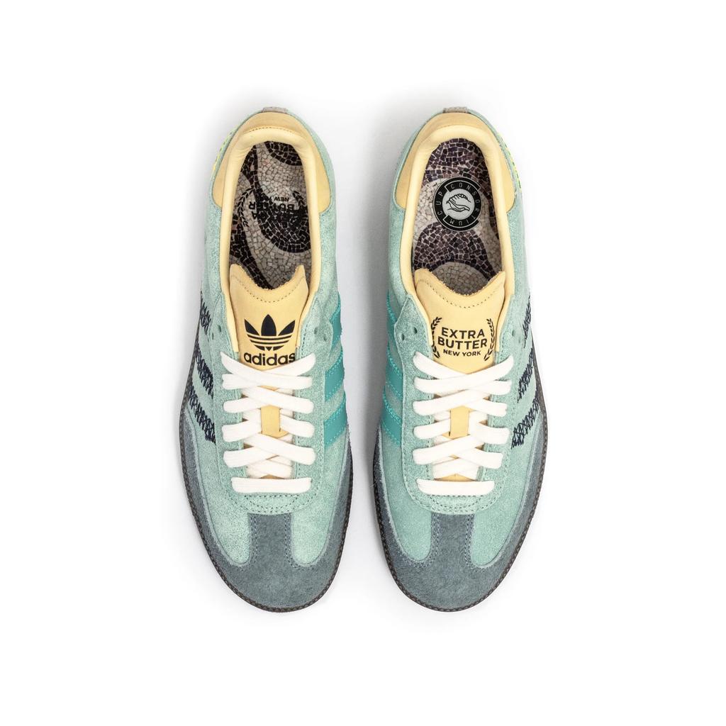 Extra Butter x adidas Samba Consortium Cup Unisex Sneaker Blau Kreideweiß Gummi IE0174