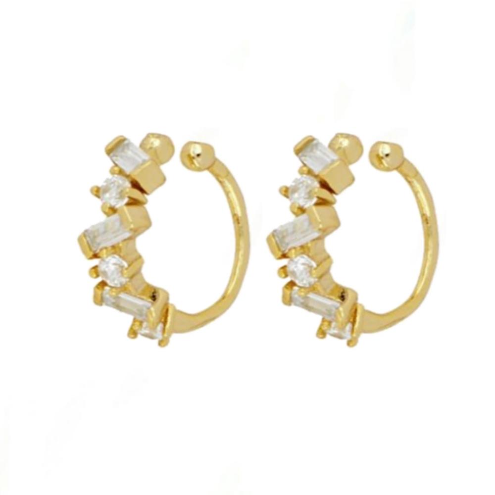 Stainless Steel Cubic Zirconia Hoop Earrings for Women Small Pendant Cartilage Helix Tragus Earring Piercing Jewelry