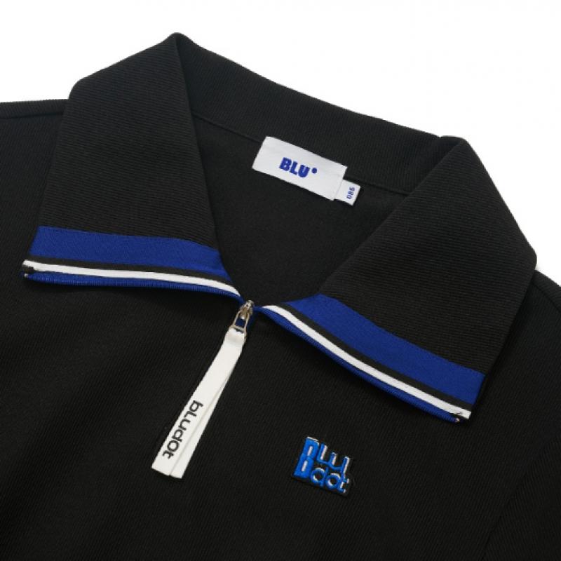 Blu Dot Half Zip T shirT   Color poinT Bk